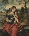The Virgin And Child In A Landscape - Italian Unknown Master