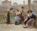 Conversation On The Terrace, Venice - Eugene de Blaas