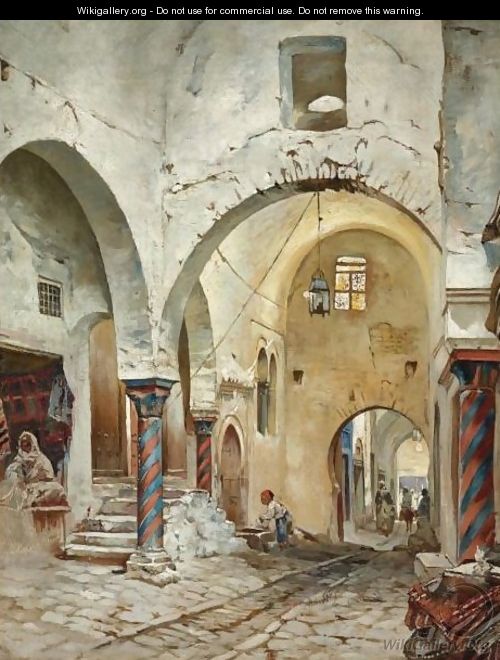 The Souk Des Etoffes, Tunis - Rudolph Gustav Muller
