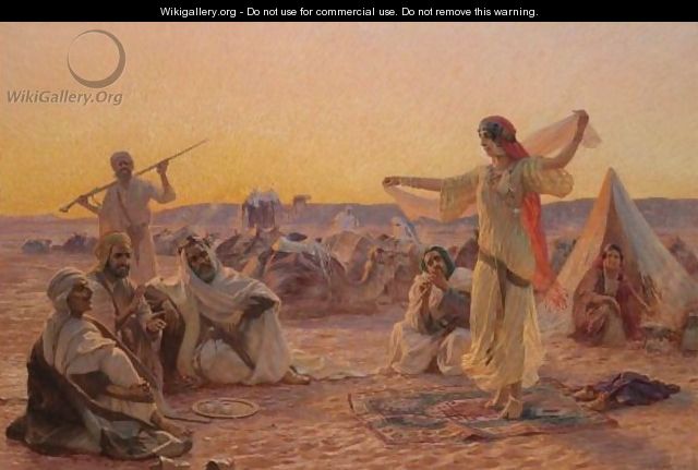 Odalisque Dancing In The Desert - Otto Pilny
