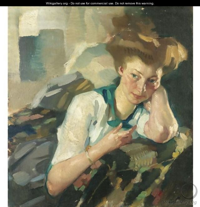 Portrait Einer Jungen Frau (Portrait Of A Young Woman) - Leo Putz