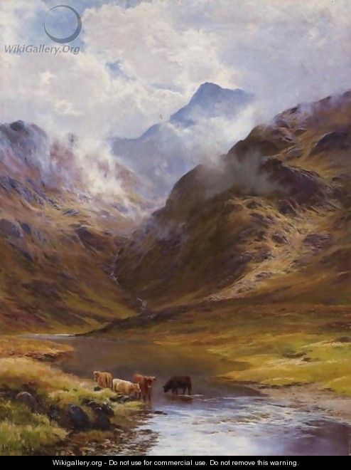 Mountain Landscape With Cows, 1888 - James Henry Crossland