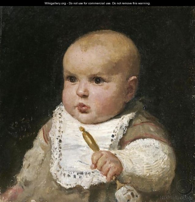 Infant With Rattle, 1878 - Albert Anker