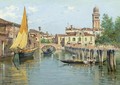 Gondolas On A Canal In Venice - Antonietta Brandeis