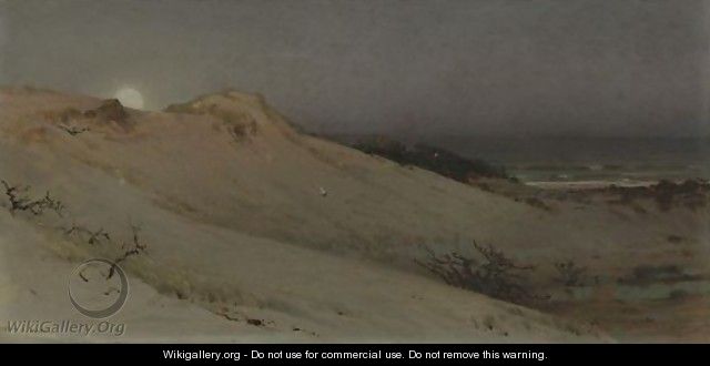 Sandhills Moonrise (Moonrise Over The Dunes) - William Trost Richards