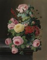 Still Life Of Flowers, Mainly Roses - Severin Roesen