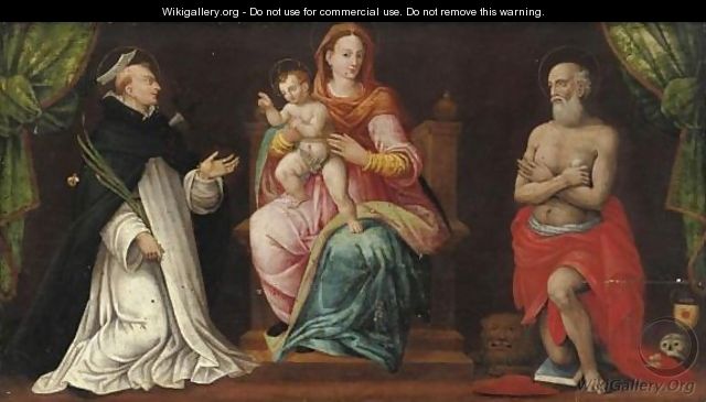 Madonna Col Bambino Tra San Pietro Martire E San Gerolamo - Giovanni Angelo Dolce