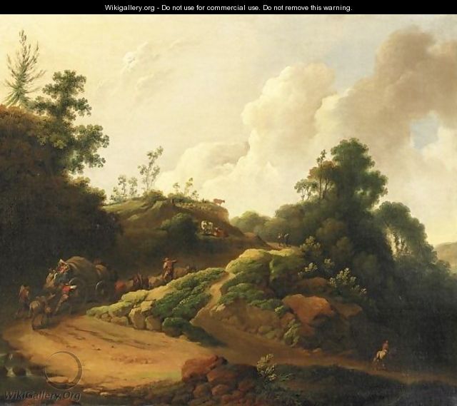 Waggoners On A Road - (after) Philip James De Loutherbourg