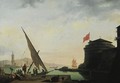 View Of A Mediterranean Harbor With Fishermen - Thomas Patch