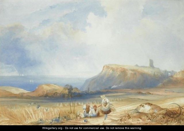 Distant View Of Scarborough Castle, Yorkshire - Charles Bentley