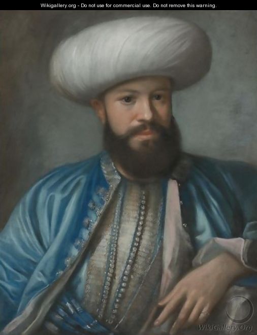 Portrait Of A Man In Turkish Costume - (after) Etienne Liotard