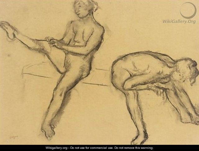 Etude De Nu (Deux Femmes Assises) - Edgar Degas