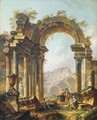 Bergers Se Reposant Dans Un Paysage De Ruines Romaines - Pierre-Antoine Demachy