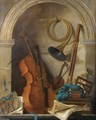 Nature Morte En Trompe L'Oeil Aux Instruments De Musique Et Au Livret De Castor Et Pollux De Rameau - Nicolas Henri Jeaurat de Bertry