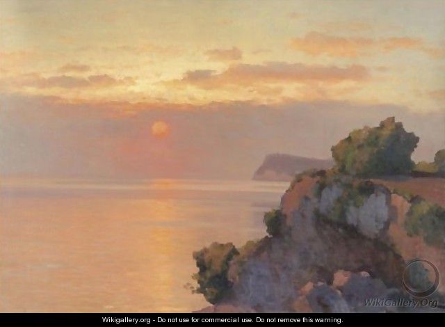 Sunset Over The Sea - Aleksei Vasilievich Hanzen