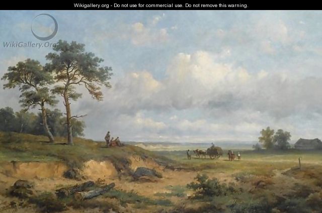 Travellers In An Extensive Landscape - Anthonie Jacobus Van Wijngaerdt