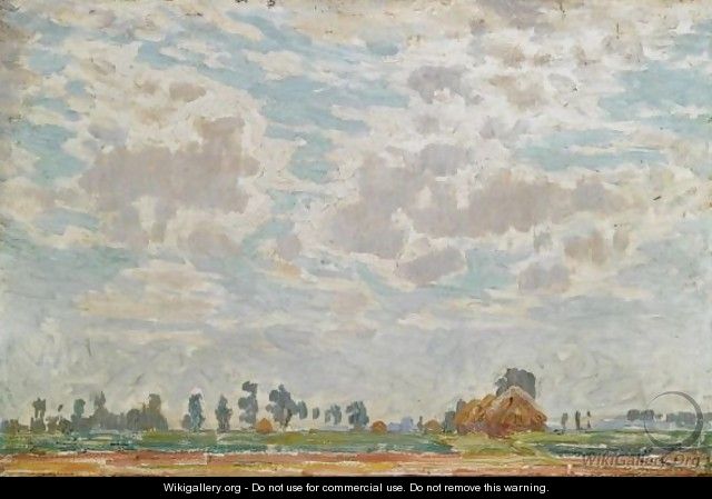 A Clouded Sky Above A Belgian Farmhouse - Emile Claus