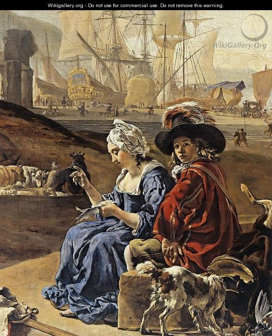 An Italian Seaport (detail) 1666 - Jan Weenix