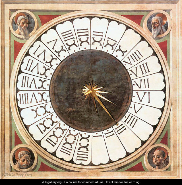 Clock With Heads Of Prophets - Paolo Uccello