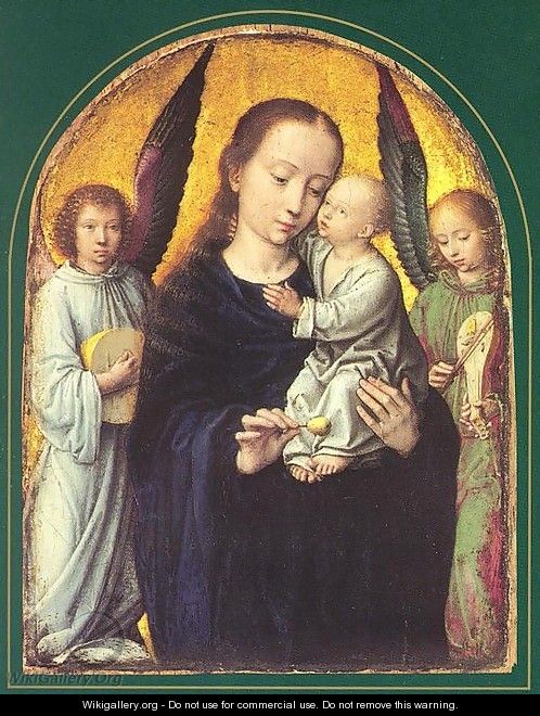 Mary and Child with two Angels Making Music - Gerard David