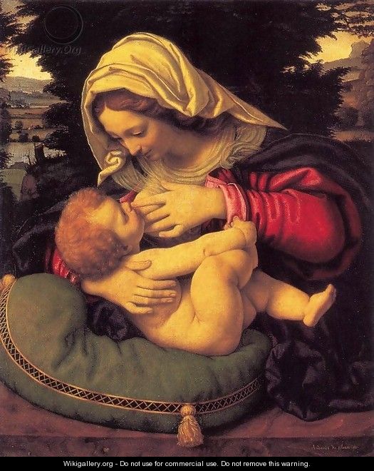 Madonna of the Green Cushion c. 1507 - Andrea Solari