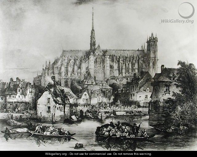 View of the Cathedral of Notre Dame, Amiens, from Pont Dudon - Eugene Balan