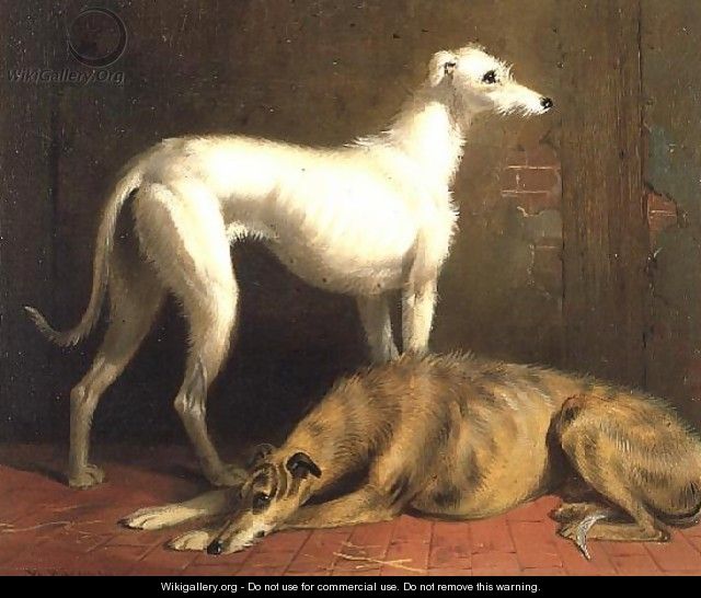 Deerhounds in an Interior - William Barraud