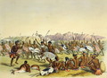 Zulu Hunting Dance near the Engooi Mountains, plate 14 from 'The Kafirs Illustrated', 1849 - George French Angas