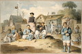 A group of Chinese on the bank of a river, watching the Earl Macartney