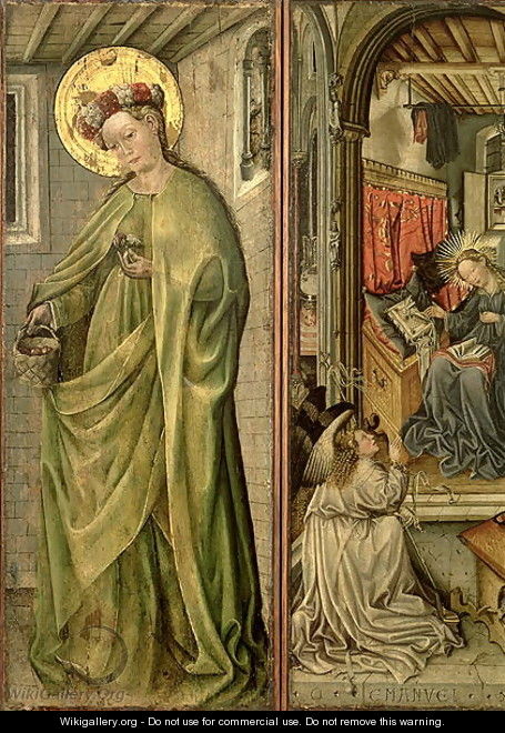 St. Dorothy (left hand panel of polyptych) - Jost Amman