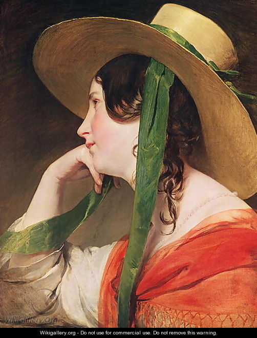 Girl in a Yellow Straw Hat - Friedrich Ritter von Amerling