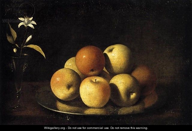 Still-Life with Plate of Apples and Orange Blossom c. 1640 - Juan de Zurbaran
