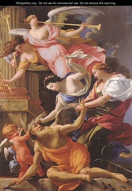 Saturn, Conquered by Amor, Venus and Hope 1645-46 - Simon Vouet