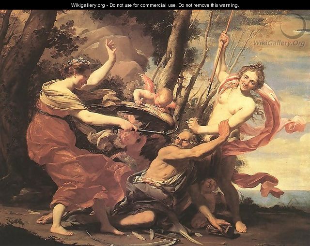 Father Time Overcome by Love, Hope and Beauty 1627 - Simon Vouet