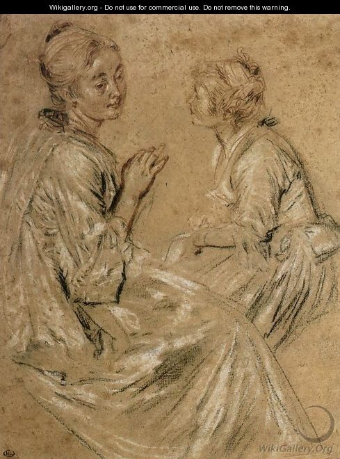 Two Seated Women 1716-17 - Jean-Antoine Watteau