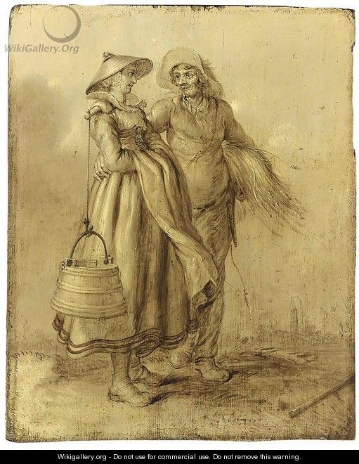 An Amorous Peasant Couple Conversing 1631 - Adriaen Pietersz. Van De Venne