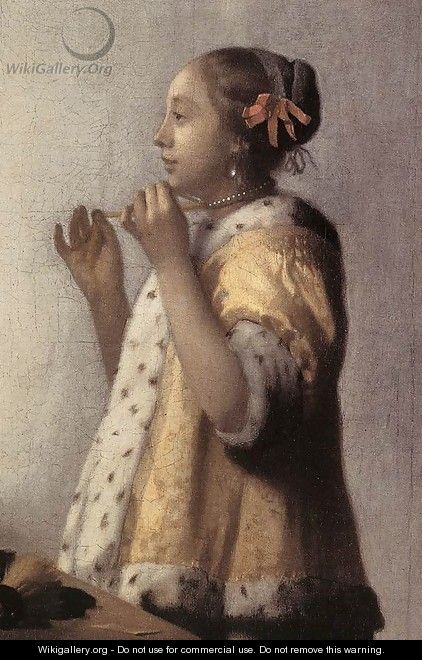 Woman with a Pearl Necklace (detail) 1662-64 - Jan Vermeer Van Delft