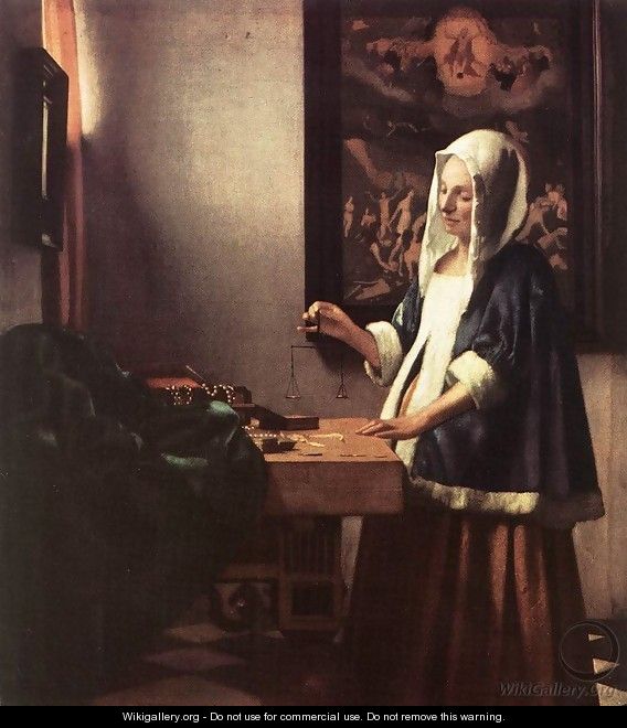 Woman Holding a Balance 1662-63 - Jan Vermeer Van Delft