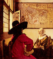 Officer with a Laughing Girl c. 1657 - Jan Vermeer Van Delft