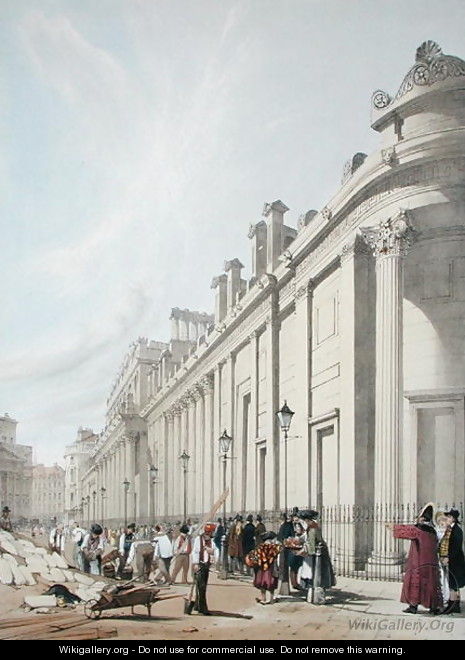 The Bank of England looking towards the Mansion House, 1842 - Thomas Shotter Boys