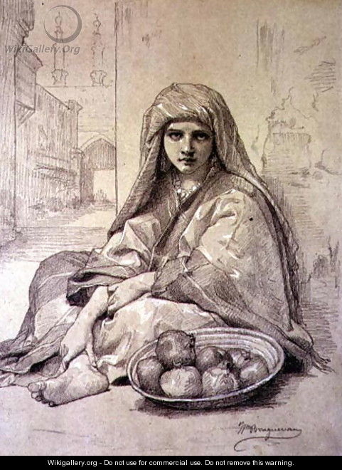 Algerian Girl Selling Pomegranates - William-Adolphe Bouguereau