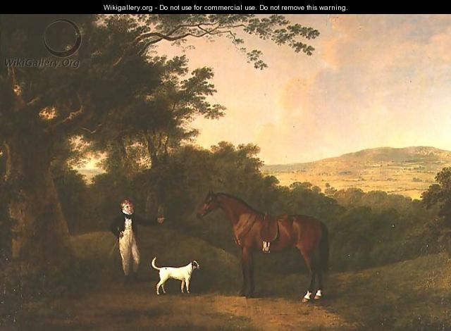Portrait of a Boy, a Terrier and a Chestnut Pony - John Boultbee