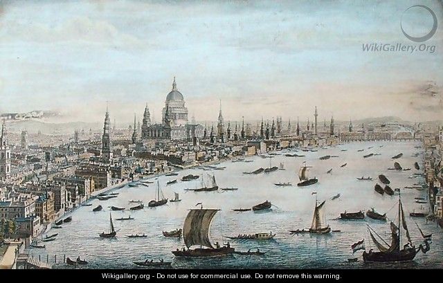 The South West Prospect of London, from Somerset Gardens to the Tower (2) - Thomas Bowles