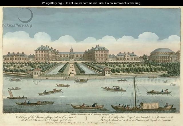 A View of the Royal Hospital at Chelsea and the Rotunda in Ranelaigh Gardens, 1751 - Thomas Bowles