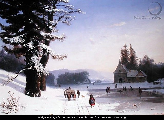 Snow Scene in the South of France 1868 - Josephine Bowes
