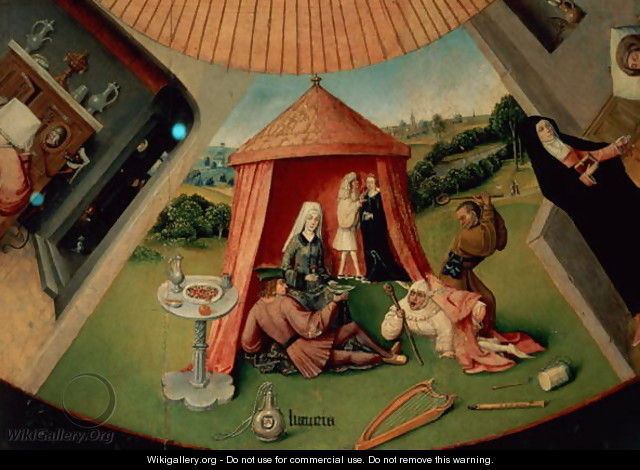 Luxury, detail from The Table of the Seven Deadly Sins and the Four Last Things, c.1480 - Hieronymous Bosch