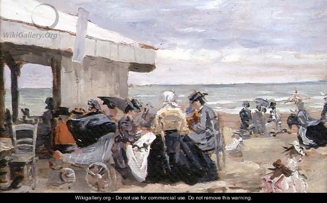 A Beach Scene - Eugène Boudin