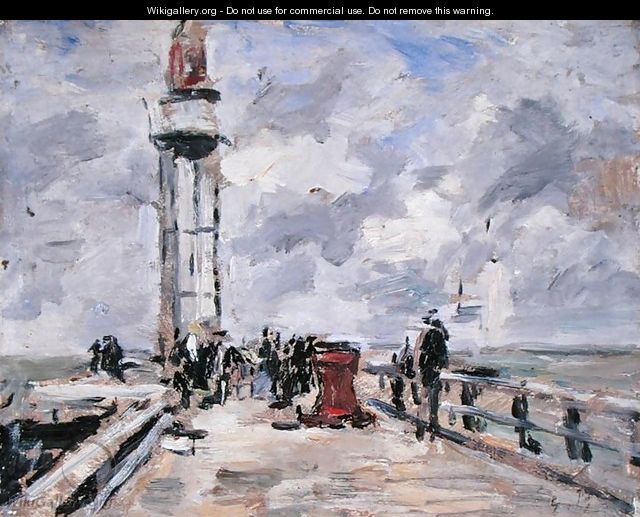 The Jetty and Lighthouse at Honfleur c.1885-90 - Eugène Boudin