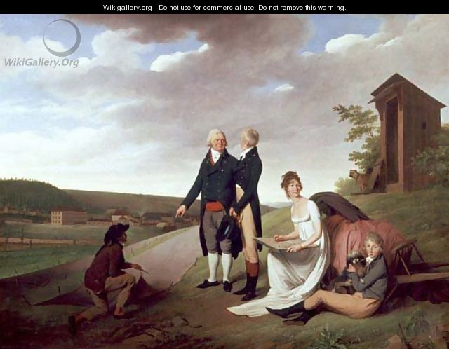 Christophe-Philippe Oberkampf and family in front of his factory at Jouy, 1803 - Louis Léopold Boilly
