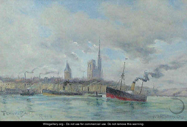 The Harbor at Rouen - Frank Myers Boggs